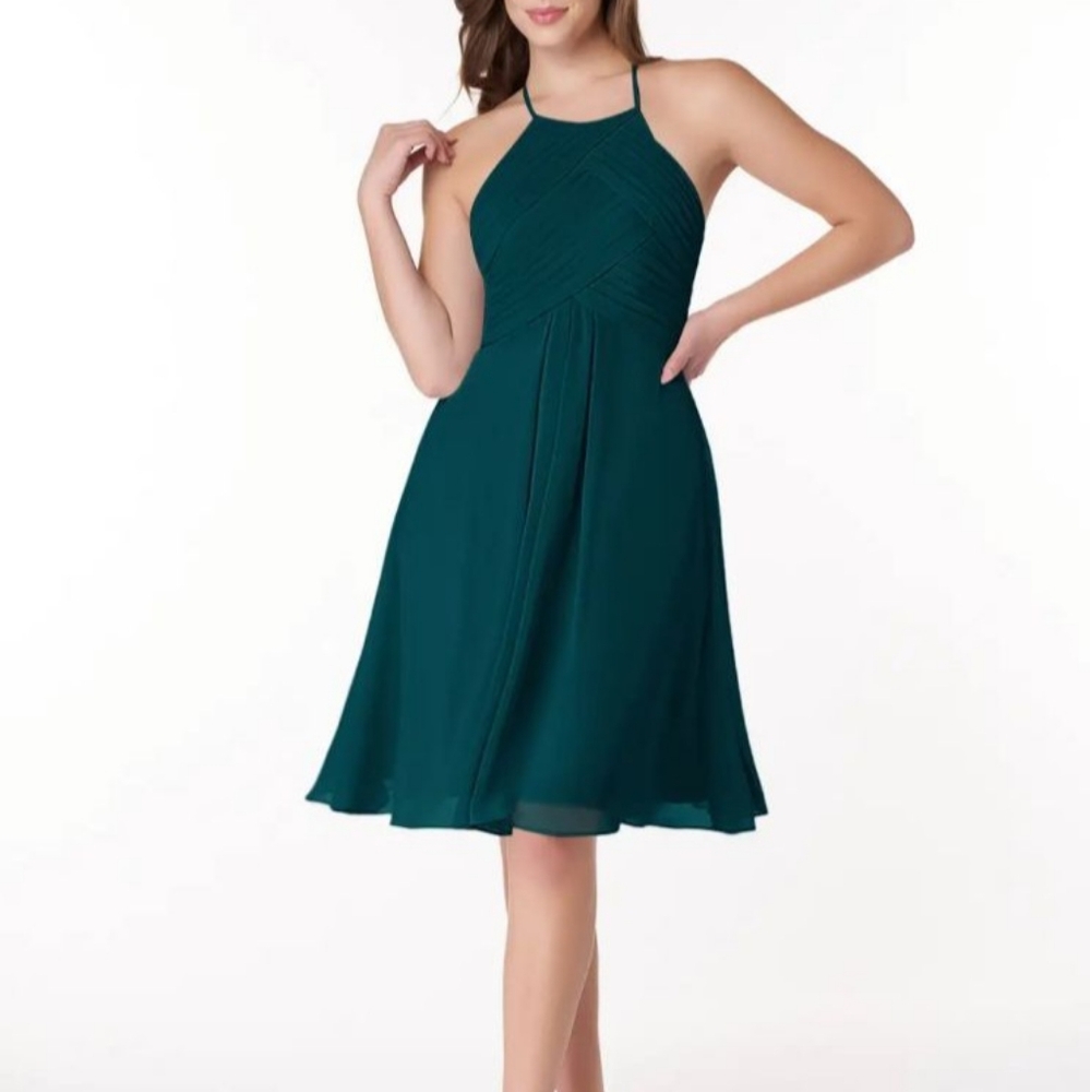 Homecoming / Bridesmaid Pine Chiffon dress size 14
